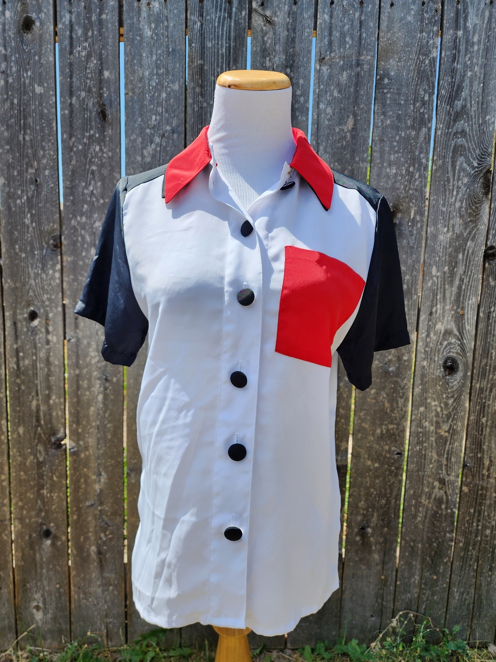 Vintage Impressions of California Black & White Colorblock Women's Top 1980s